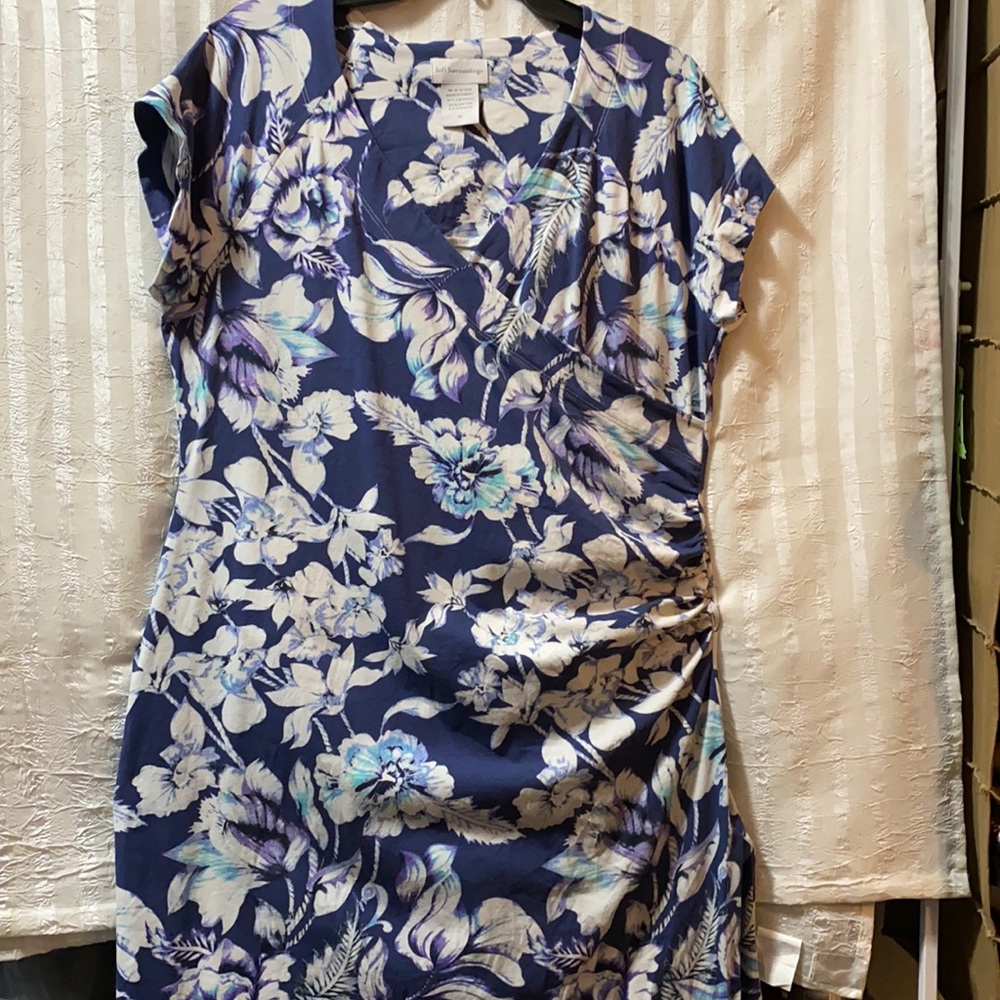 Soft Surroundings Floral Blue Dress, Size XL